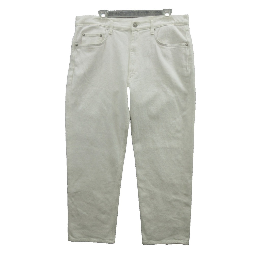 Rag & Bone Women's Harlow Straight Jeans Size 33 White Denim Cotton Mid Rise New